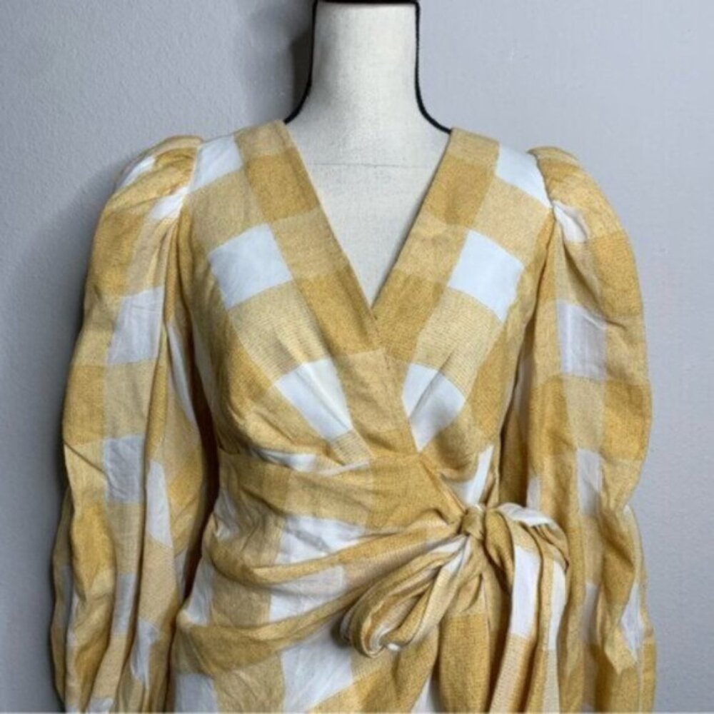 Acler Sutherland Checkered Wrap Mini Dress - Picture 9 of 16